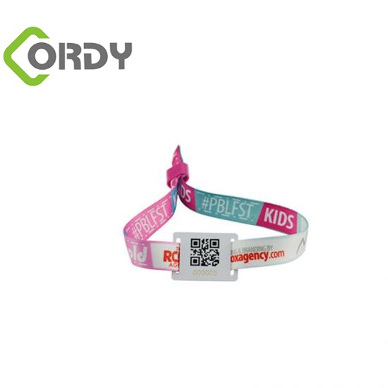 Pulseira tecida RFID impressa personalizada